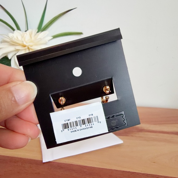 NWT Coach Lemon Charm Huggie Earrings - Picture 4 of 4